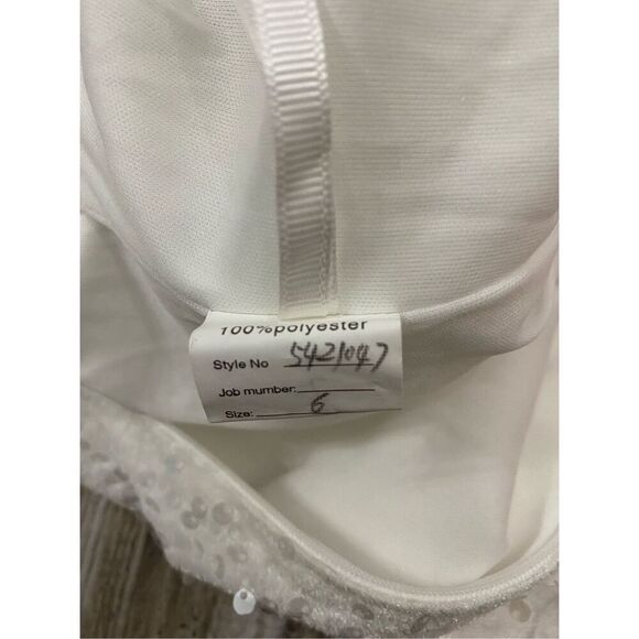 Homecoming White Cocktail Crushed Velvet Sequin Dress Sz 6 - Picture 5 of 10